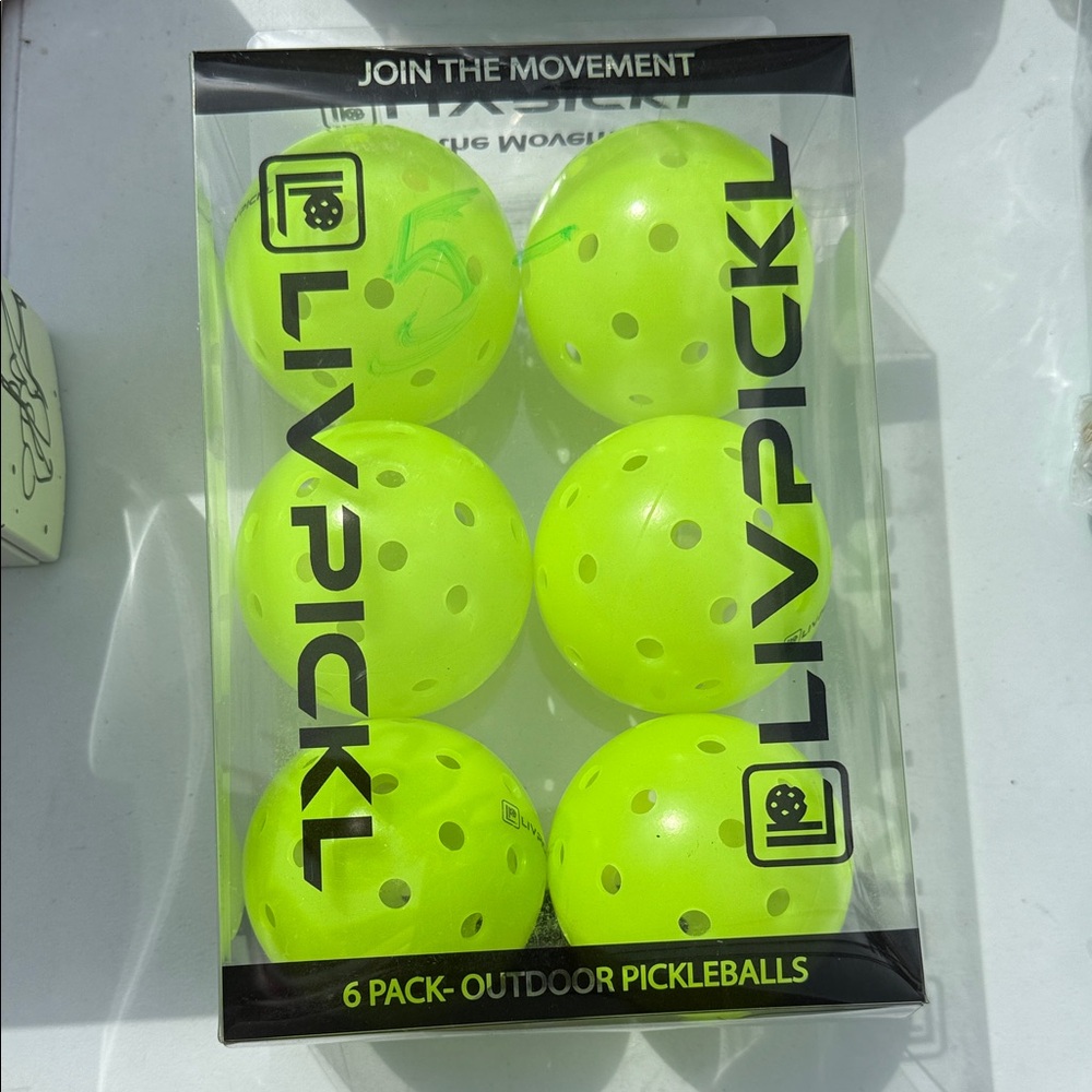 LIVPICKL Neon Yellow Pickleballs 6-Pack